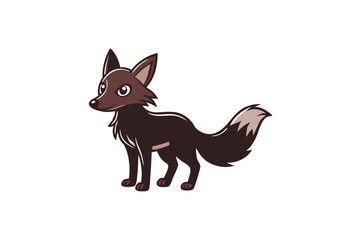Fox silhouette vector with white background. Wild animal vector