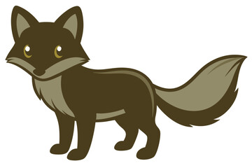 Fox silhouette vector with white background. Wild animal vector