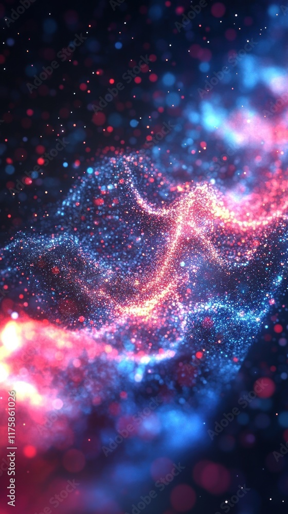 Aufkleber stunning abstract background of vibrant particles in blue and red with light effects ideal for scien