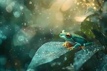 żaba, drzewo, wilgoć, natura, zieleń, tropikalny, las deszczowy, fauna, makro, ekologia, dzika przyroda, ochrona środowiska, rośliny, owady, detal, krople wody, spokój, piękno przyrody, inspiracja, bi