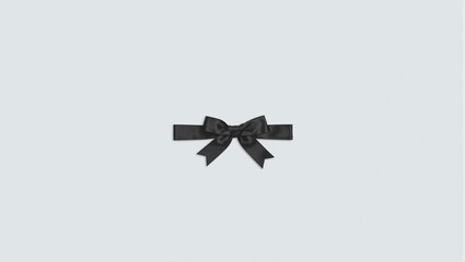 Sleek black ribbon and bow on light gray background perfect for chic occasions
