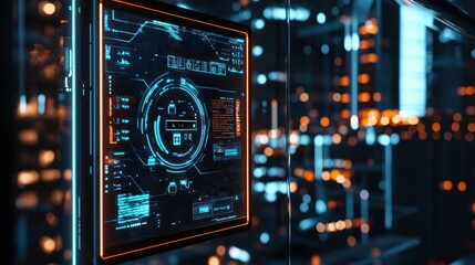 Futuristic Interface: Digital Dashboard in a Cyberpunk City