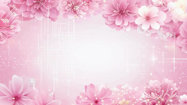 Pink sakura blossoms sweep frame anime inspired animation creating stylized dynamic effect captivating transitions