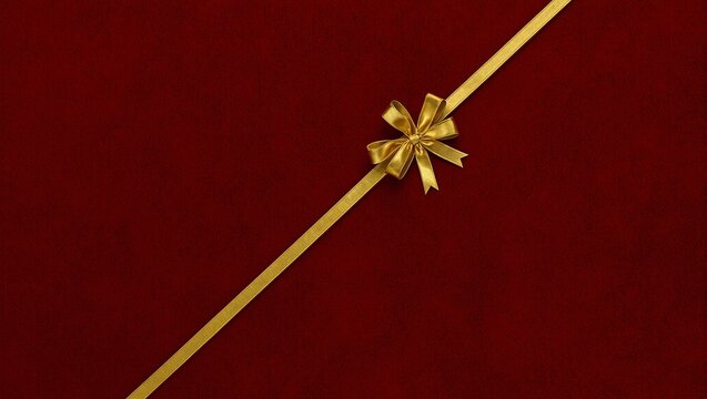 Elegant burgundy background with golden ribbon ideal for holiday events