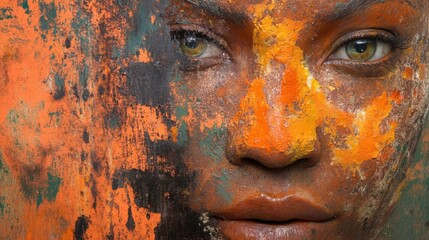 Creative expression through abstract face paint art for artistic design inspiration