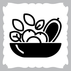 Bowl of Fruits Silhouette Illustration in Vector Format HighResolution for Designers
