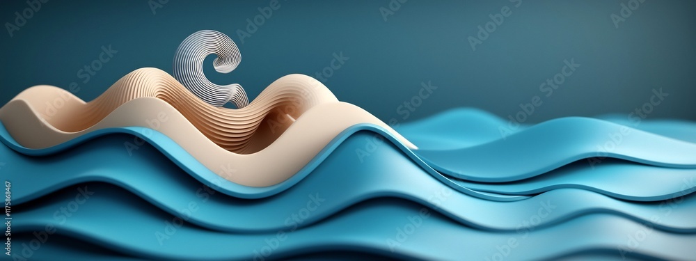 Poster fluid wave packet animation interacting with boundaries to produce standing waves at certain frequen