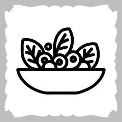 Healthy Salad Silhouette Fresh and Simple Design black colour vactor
