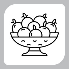 Bowl of Fruits Silhouette Illustration in Vector Format HighResolution for Designers
