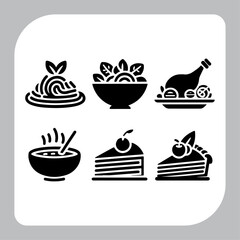 Harvest Harmony Black Icon Design for a 90 Word Nutritional Fruit Ensemble Fruitful Flourish Vector
