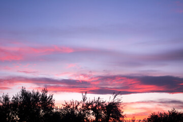 Cielo al atardecer en el campo