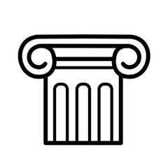 capital of an ancient Greek Ionic column - vector icon
