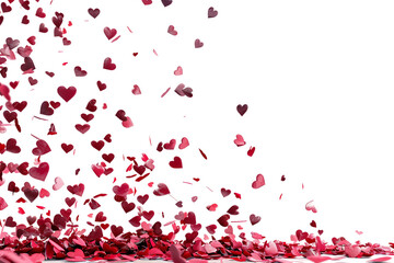 A Heart Drifting from the Sky in a Peaceful and Serene Scene Isolated on Transparent Background
