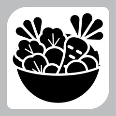 Healthy meal vegetarian vector silhouette
