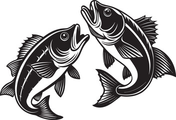 Various Fish silhouette vector art illustration file .