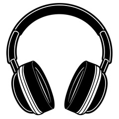 headphone black silhouette vector with white background. Electronic device,  gadgets vector 