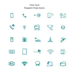 Minimalist Gradient Green Tech Icon Set for Mobile and Web UI