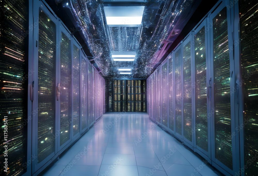 Poster data server data construc center center data center fiber cloud data room center optic server