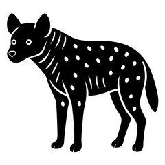 hyena black silhouette vector with white background. Wild animal vector