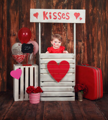 Cute Valentine Photo Kissing Booth Baby