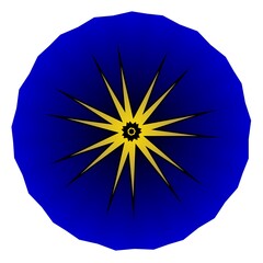 Art sun Blue background