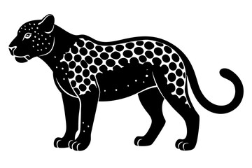  jaguar black silhouette vector with white background. Wild animal vector