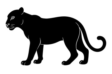  jaguar black silhouette vector with white background. Wild animal vector