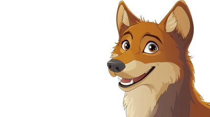 Obraz premium Cartoon wolf character, isolated on transparent background