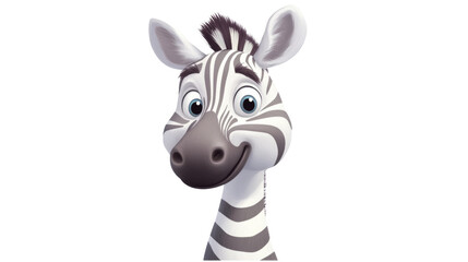 Obraz premium Cartoon zebra character, isolated on transparent background
