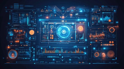 Fototapeta premium Futuristic Digital Interface