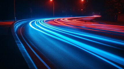 Dynamic Night Traffic Light Trails