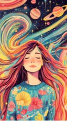 Surreal and mystical illustrations exploring spirituality and astral journeys AI generated