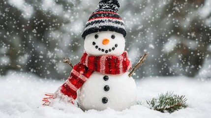 Obraz premium Snowman in Winter Wonderland