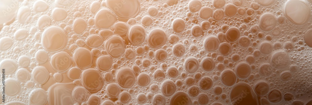 Poster soap bubbles floating on water surface creating abstract pattern, ideal for backgrounds, textures, a