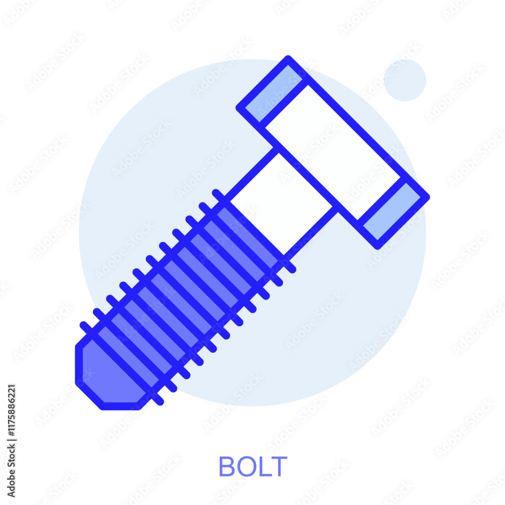 Poster industrial web icon in line style for web and mobile app. symbol of a bolt. vector illustration