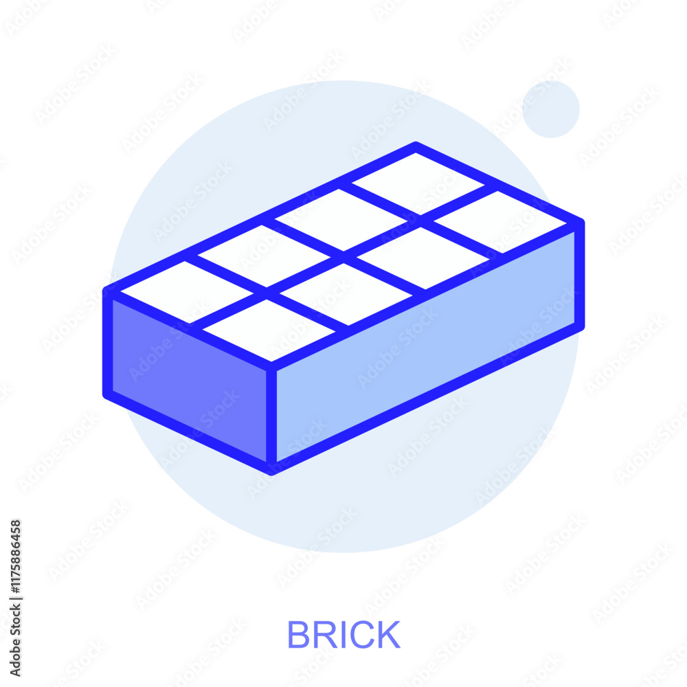 Poster industrial web icon in line style for web and mobile app. symbol of a brick. vector illustration