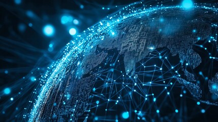 Fototapeta premium visual world technology comunnication and information on the earth