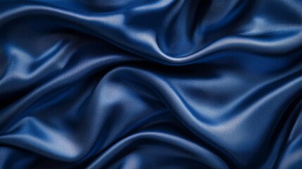 Fototapeta premium Luxurious Blue Satin Fabric