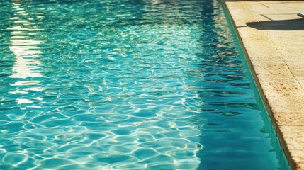 Obraz premium Sparkling turquoise pool water close-up.