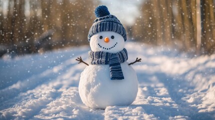 Obraz premium Snowman in Winter Wonderland