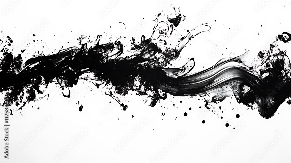 Poster smooth abstract ink paint design with large text area
