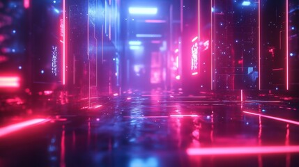 Fototapeta premium Neon Cyberpunk Alley