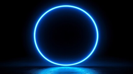 Fototapeta premium Neon Blue Light Circle