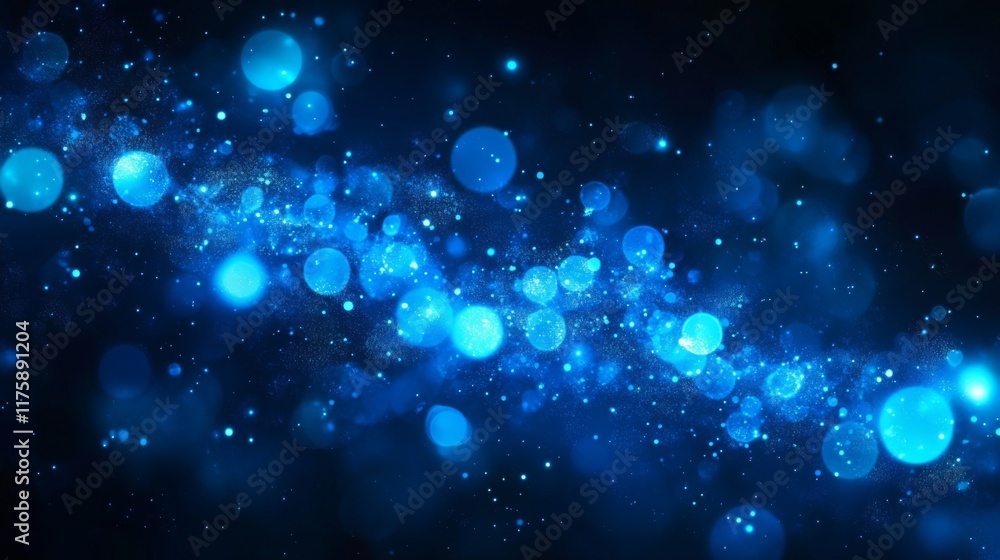 Canvas Prints blue glowing particle abstract background