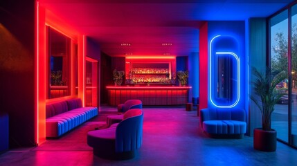 Modern Neon Lounge Ambiance