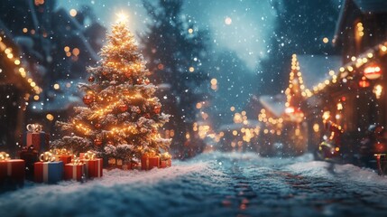 Festive Christmas Night Scene