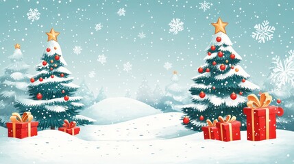 Obraz premium Winter Wonderland Christmas Scene