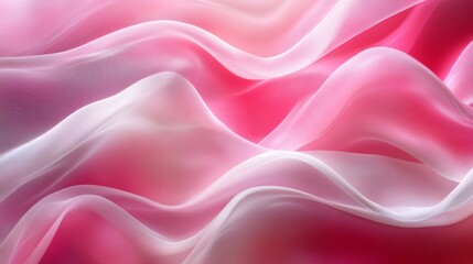 Obraz premium Abstract Pink and White Fabric Waves