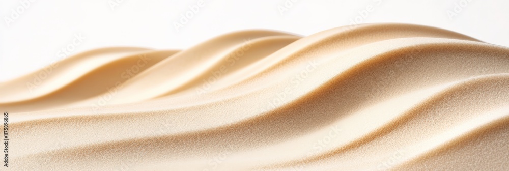 Poster beige surface forming gentle waves, creating a textured pattern reminiscent of sand dunes or flowing