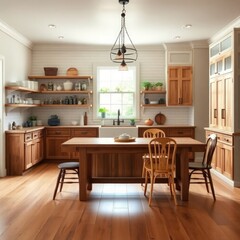 Fototapeta premium Kitchen interior design. Farmhouse style kitchen interior design. Architecture interior. Farmhouse interior. Farmhouse style.